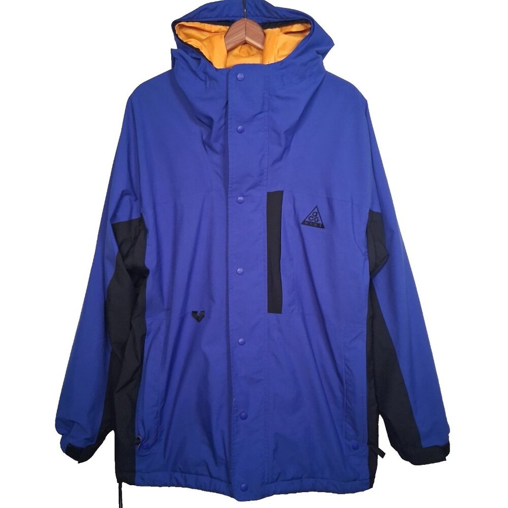 Vintage 90s Nike ACG Storm Fit Mountain Parka Jacket Men M Blue Black Hooded